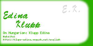 edina klupp business card